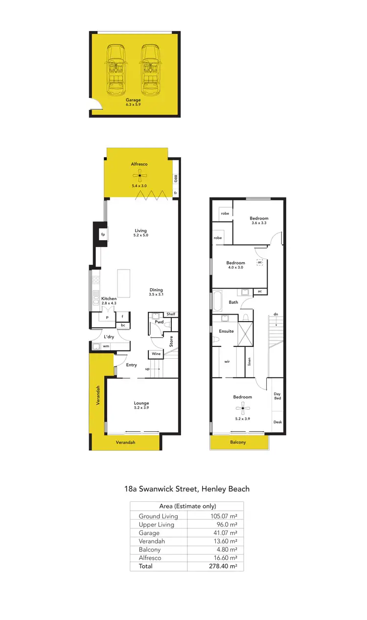 Floorplan of Homely house listing, 18A Swanwick Street, Henley Beach SA 5022