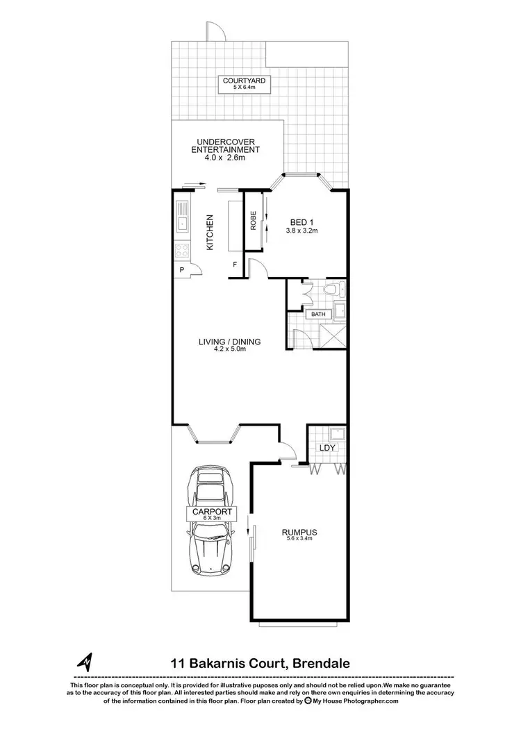 Floorplan of Homely villa listing, 11 Bakarnis Court, Brendale QLD 4500