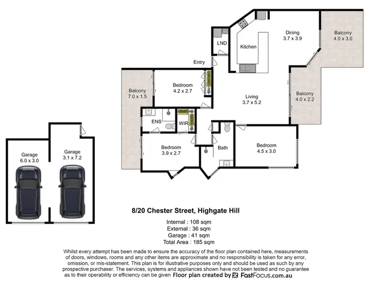 Floorplan of Homely apartment listing, 8/20 Chester Street, Highgate Hill QLD 4101