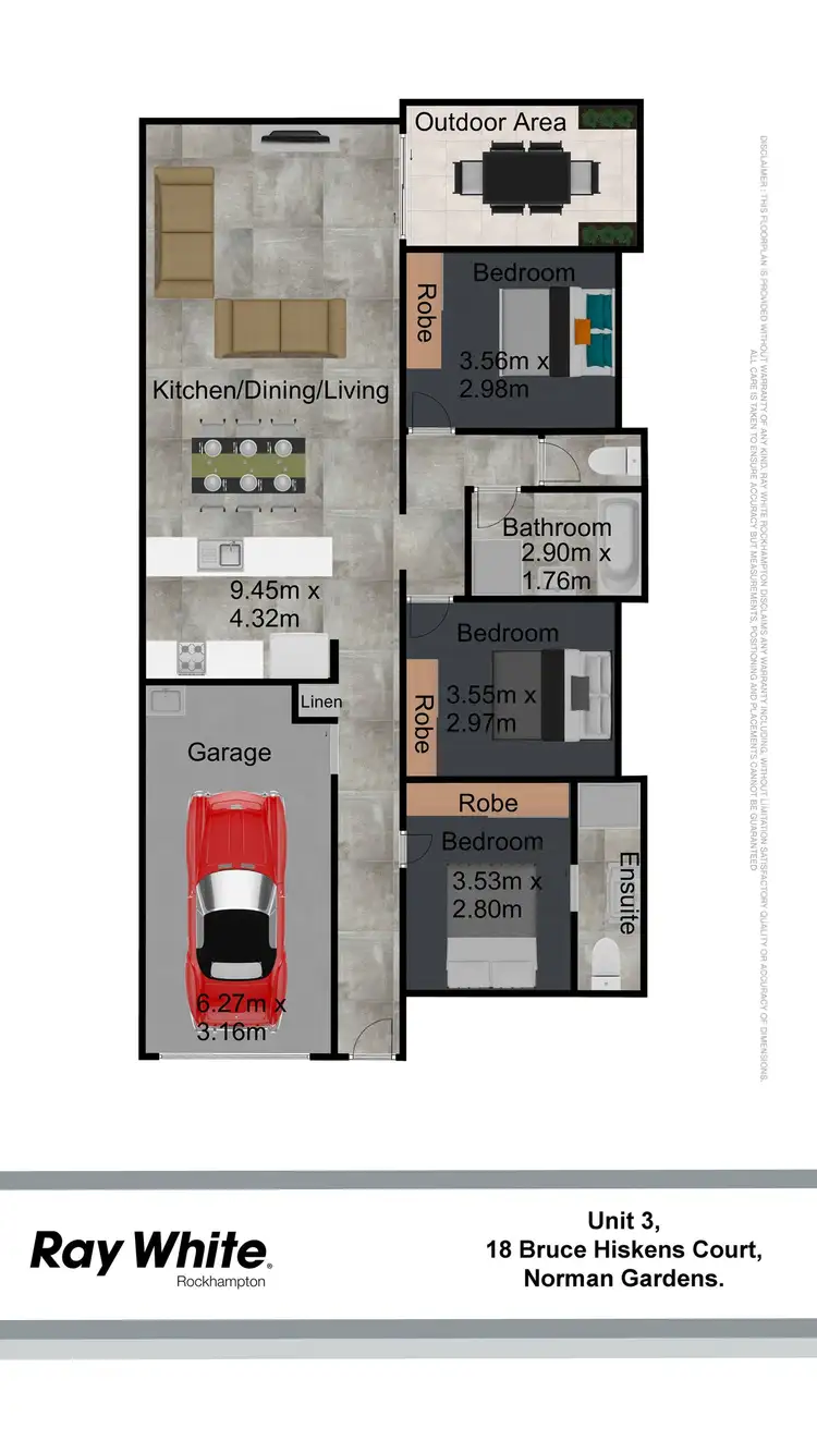 Floorplan of Homely unit listing, 3/18 Bruce Hiskens Court, Norman Gardens QLD 4701