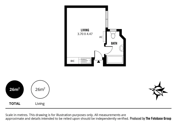 Floorplan of Homely studio listing, 108/259 Gouger Street, Adelaide SA 5000
