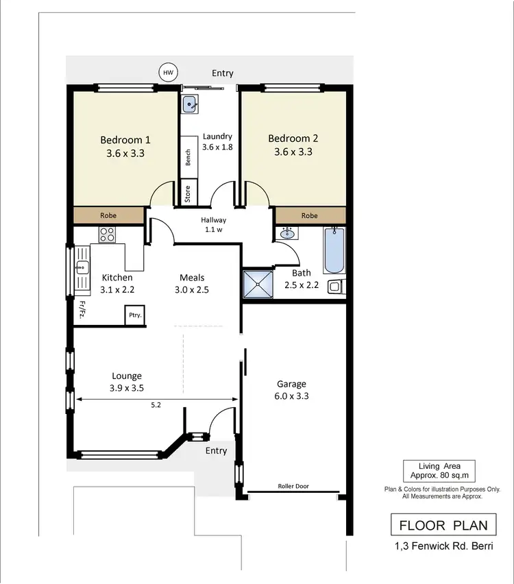 Floorplan of Homely block of units listing, Units 1-6/1 Fenwick Road, Berri SA 5343