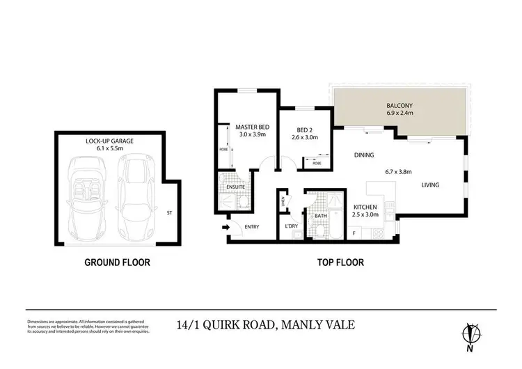 Floorplan of Homely apartment listing, 14/1-5 Quirk Road, Manly Vale NSW 2093