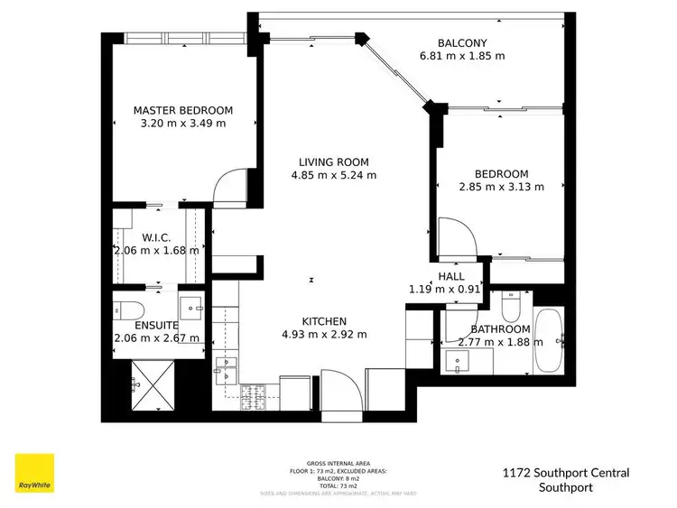 Floorplan of Homely apartment listing, 1172/56 Scarborough Street, Southport QLD 4215