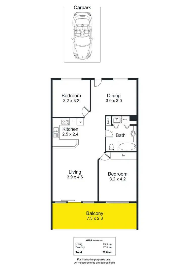 Floorplan of Homely apartment listing, 7/422 Pulteney Street, Adelaide SA 5000