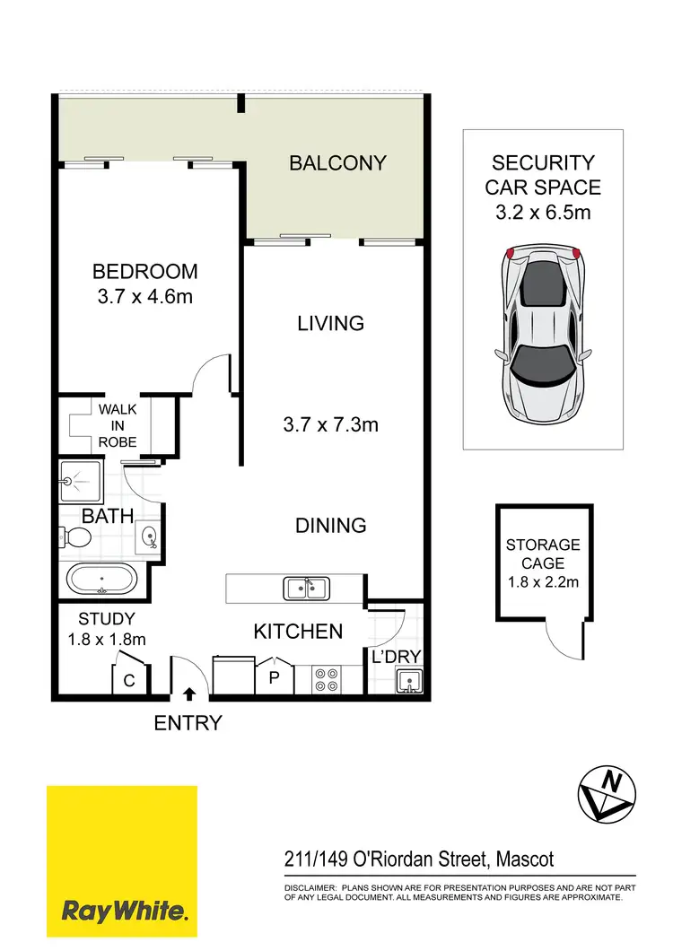 Floorplan of Homely apartment listing, 211/149 O'Riordan Street, Mascot NSW 2020