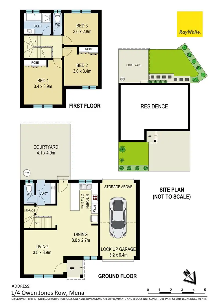 Floorplan of Homely townhouse listing, 1/4 Owen Jones Row, Menai NSW 2234