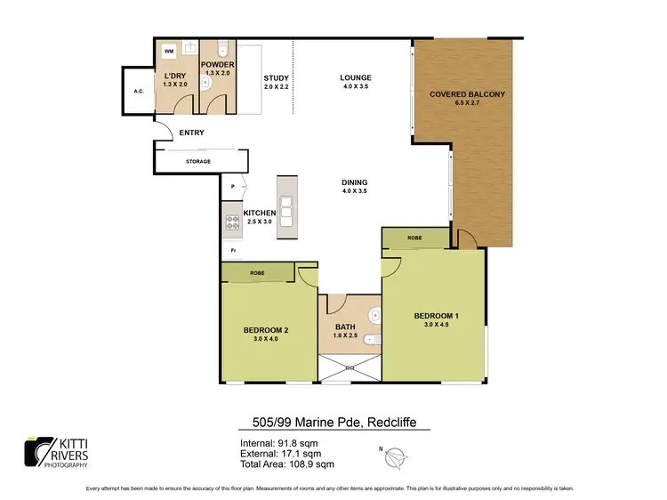 Floorplan of Homely unit listing, 505/99-101 Marine Parade, Redcliffe QLD 4020