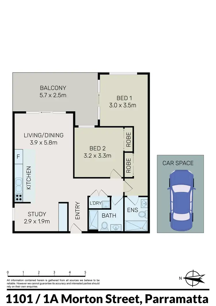 Floorplan of Homely apartment listing, 1101/1A Morton Street, Parramatta NSW 2150