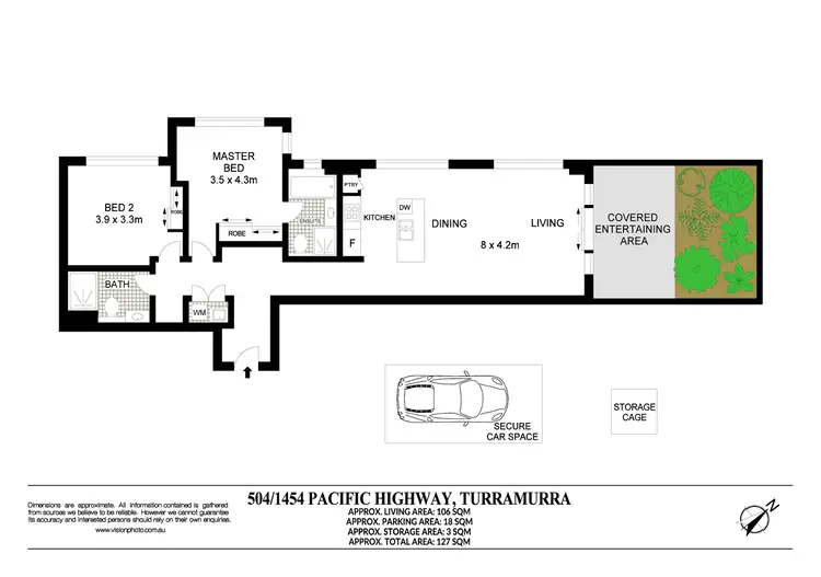 Floorplan of Homely apartment listing, 504/1454 Pacific Highway, Turramurra NSW 2074
