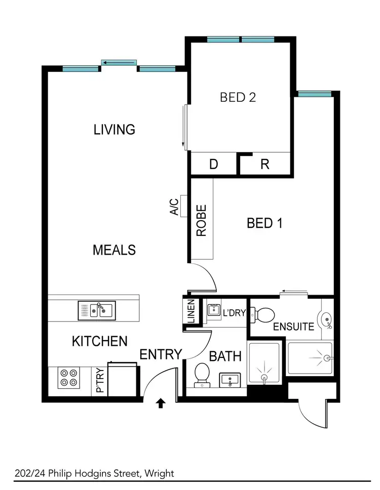 Floorplan of Homely unit listing, 202/24 Philip Hodgins Street, Wright ACT 2611