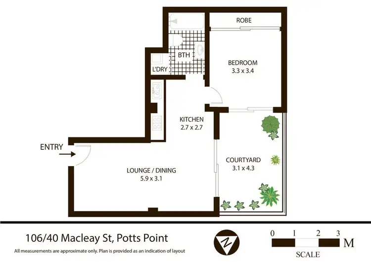 Floorplan of Homely apartment listing, 106/40 Macleay Street, Potts Point NSW 2011