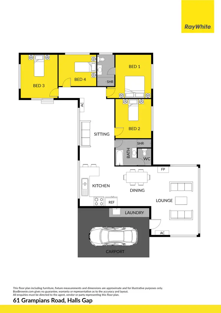Floorplan of Homely house listing, 61 Grampians Road, Halls Gap VIC 3381