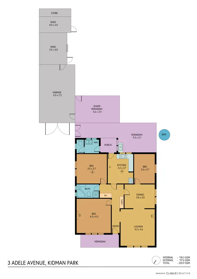 Floorplan of Homely house listing, 3 Adele Avenue, Kidman Park SA 5025