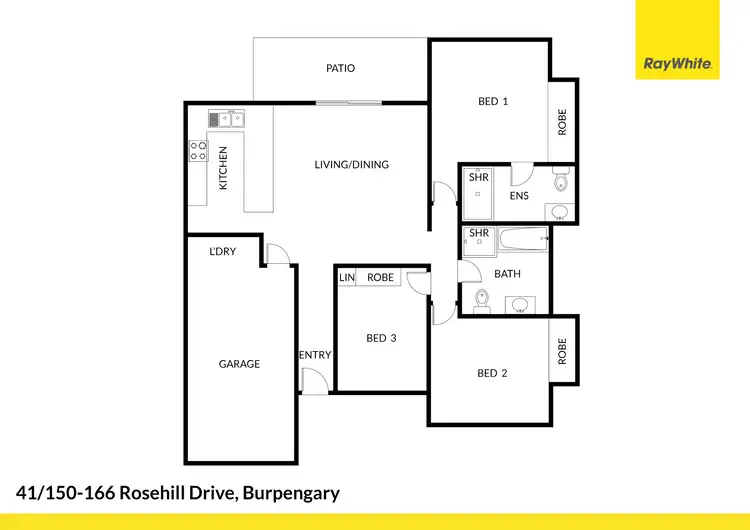 Floorplan of Homely semi-detached listing, 41/150-166 Rosehill Drive, Burpengary QLD 4505