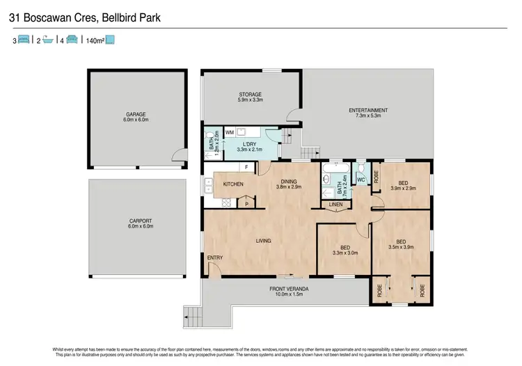 Floorplan of Homely house listing, 31 Boscawan Crescent, Bellbird Park QLD 4300