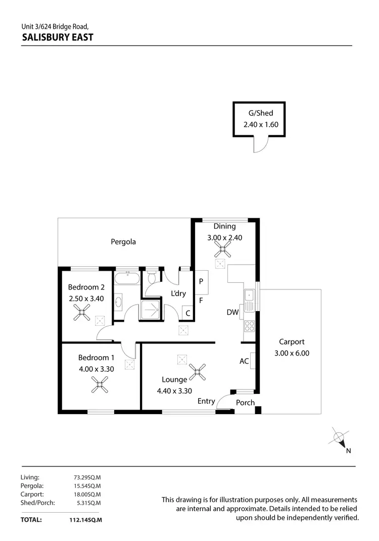 Floorplan of Homely unit listing, 3, 624 Bridge Road, Salisbury East SA 5109