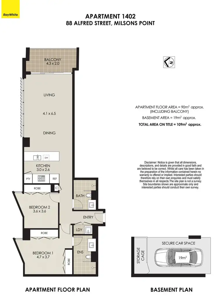 Floorplan of Homely apartment listing, 1402/88 Alfred Street, Milsons Point NSW 2061