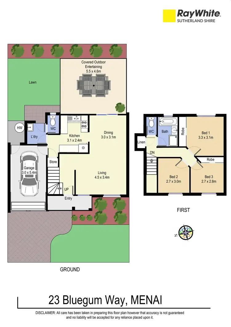 Floorplan of Homely townhouse listing, 23 Bluegum Way, Menai NSW 2234