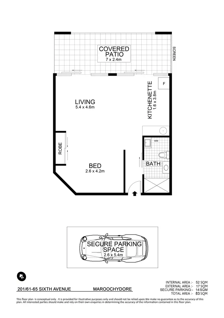 Floorplan of Homely unit listing, 201/61-65 Sixth Avenue, Maroochydore QLD 4558