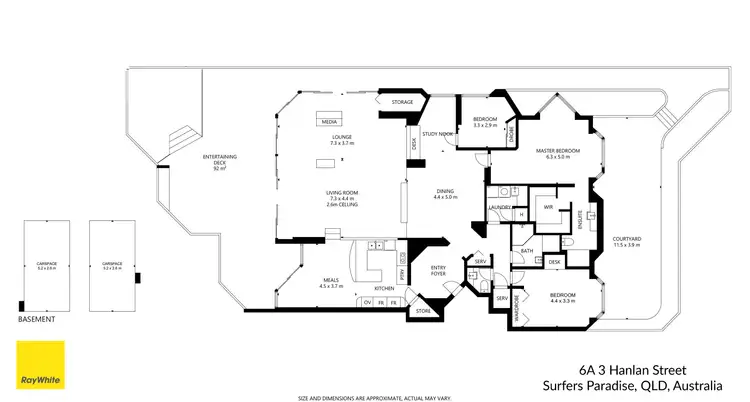 Floorplan of Homely unit listing, 3 Hanlan Street, Surfers Paradise QLD 4217
