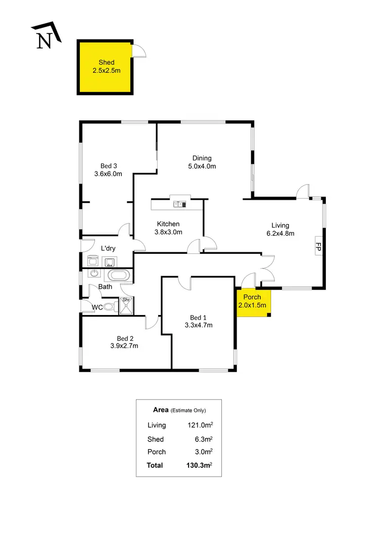 Floorplan of Homely house listing, 2 Dunkirk Avenue, Clapham SA 5062