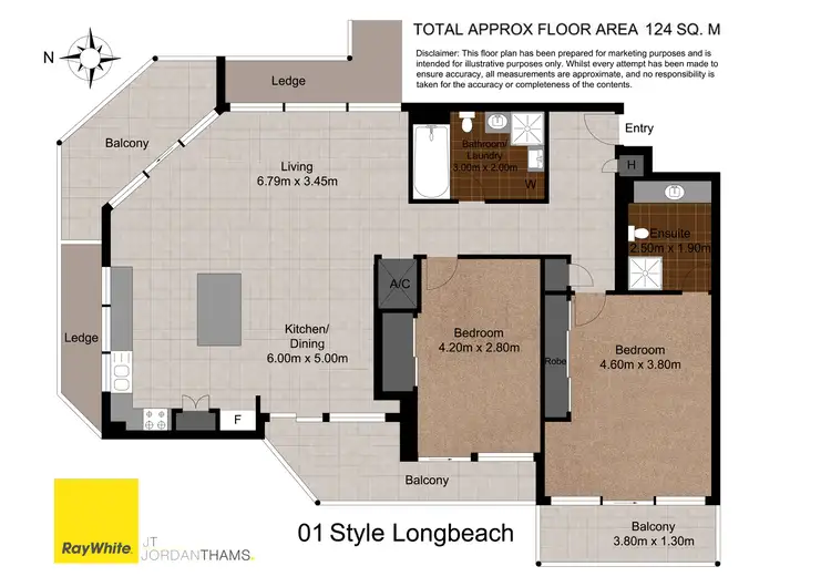 Floorplan of Homely apartment listing, 801/28 Northcliffe Terrace, Surfers Paradise QLD 4217