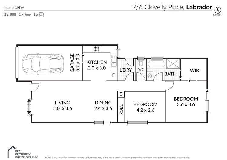 Floorplan of Homely house listing, 2/6 Clovelly Place, Labrador QLD 4215