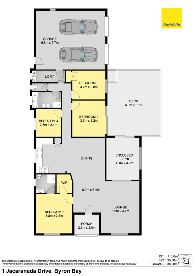 Floorplan of Homely house listing, 1 Jacaranda Drive, Byron Bay NSW 2481