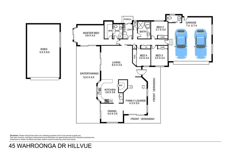 Floorplan of Homely house listing, 45 Wahroonga Drive, Tamworth NSW 2340