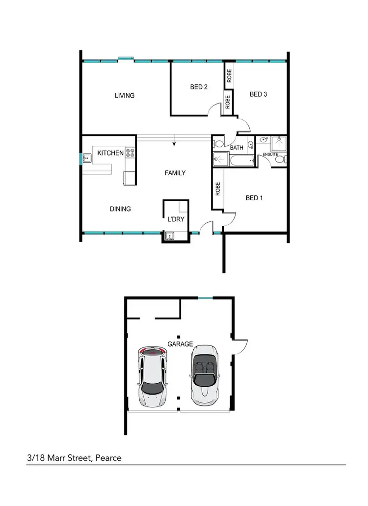Floorplan of Homely townhouse listing, 3/18 Marr Street, Pearce ACT 2607