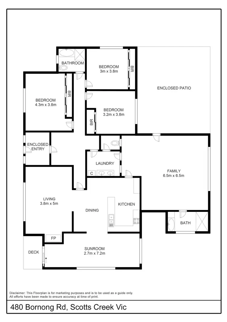 Floorplan of Homely rural property listing, 480 Bornong Road, Scotts Creek VIC 3267