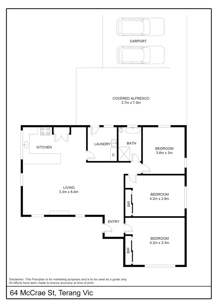 Floorplan of Homely house listing, 64 Mccrae Street, Terang VIC 3264