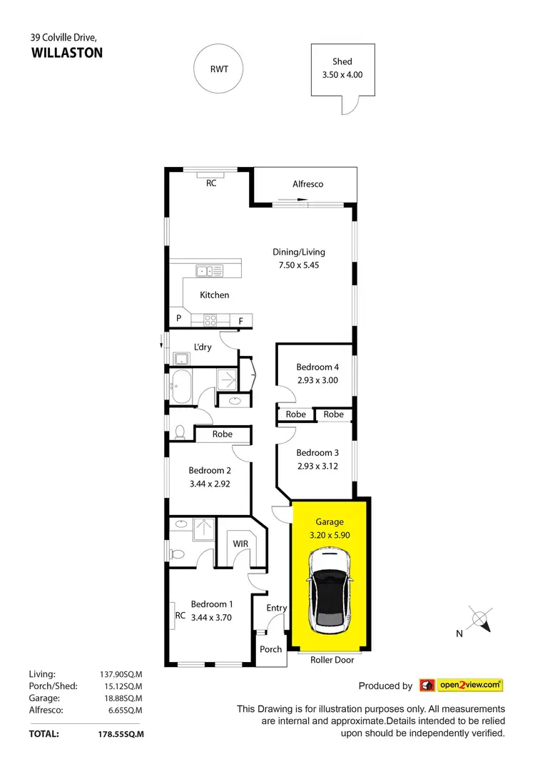 Floorplan of Homely house listing, 39 Colville Drive, Willaston SA 5118