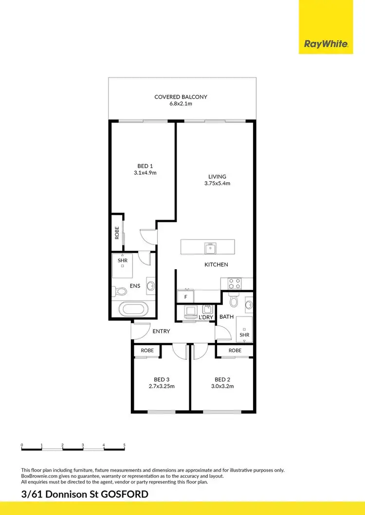 Floorplan of Homely unit listing, 3/61 Donnison Street West, Gosford NSW 2250