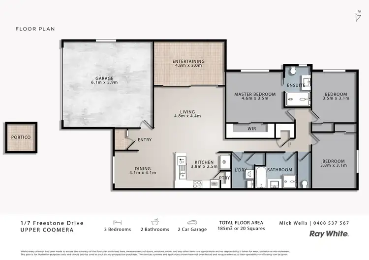 Floorplan of Homely semi-detached listing, 1/7 Freestone Drive, Upper Coomera QLD 4209