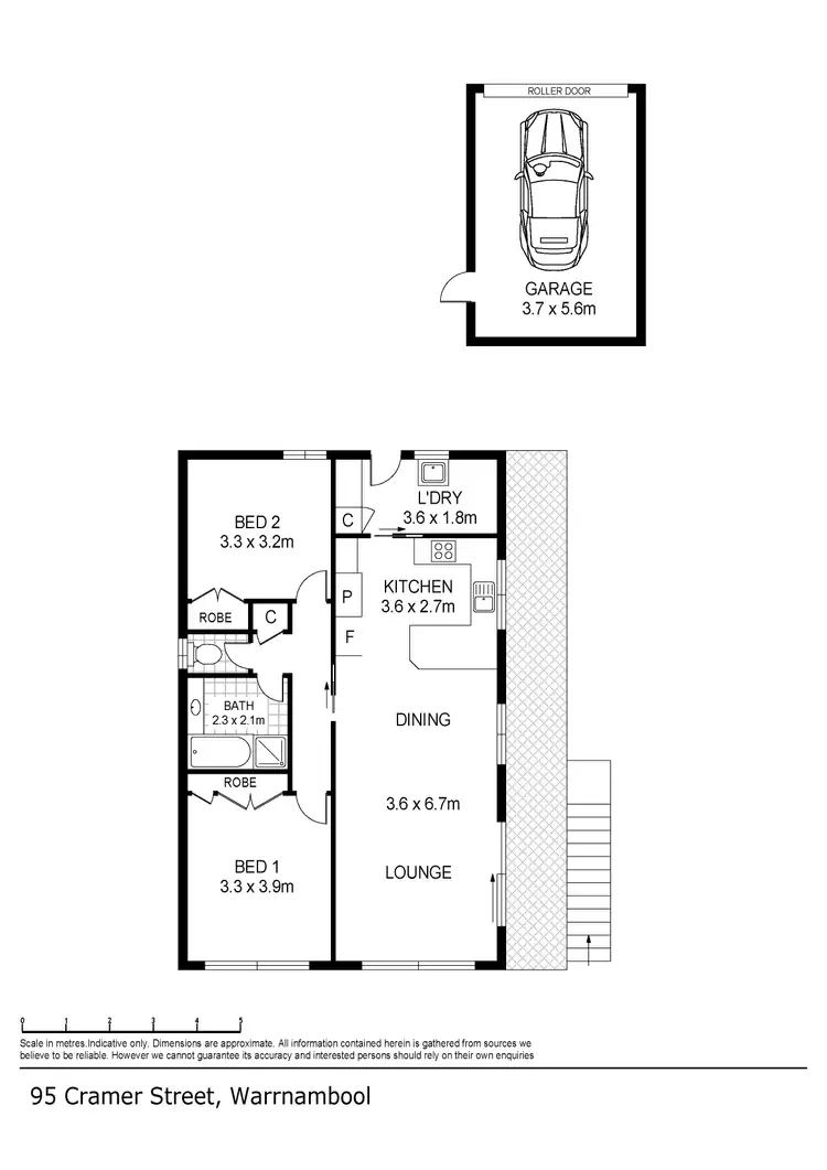 Floorplan of Homely unit listing, 95 Cramer Street, Warrnambool VIC 3280