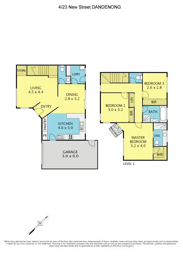 Floorplan of Homely townhouse listing, 4/23 New Street, Dandenong VIC 3175