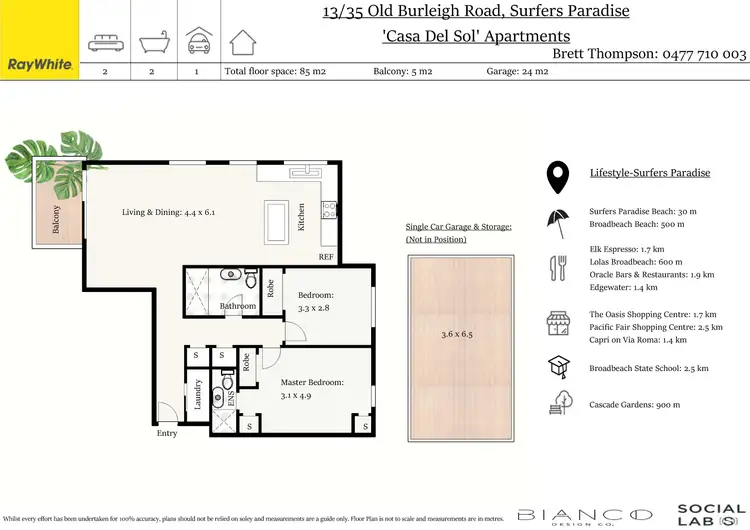 Floorplan of Homely unit listing, 13/35 Old Burleigh Road, Surfers Paradise QLD 4217