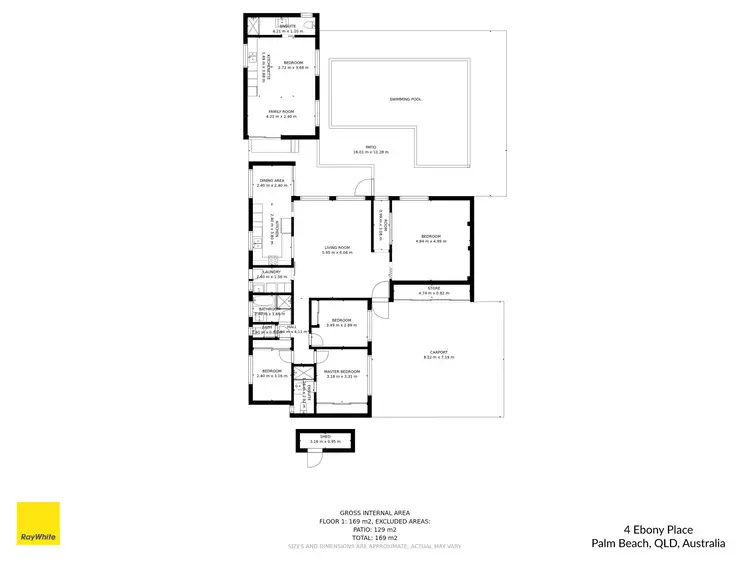 Floorplan of Homely house listing, 4 Ebony Place, Palm Beach QLD 4221