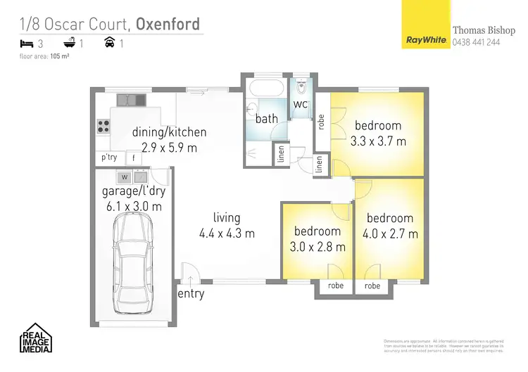 Floorplan of Homely house listing, 1/8 Oscar Court, Oxenford QLD 4210