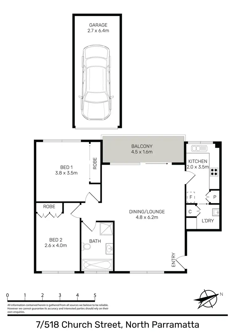 Floorplan of Homely apartment listing, 7/518 Church Street, North Parramatta NSW 2151