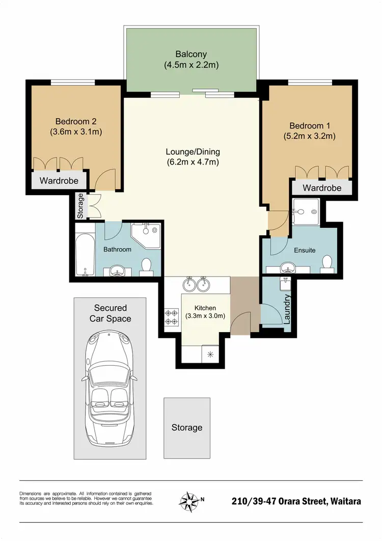 Floorplan of Homely apartment listing, 210/39-47 Orara Street, Waitara NSW 2077