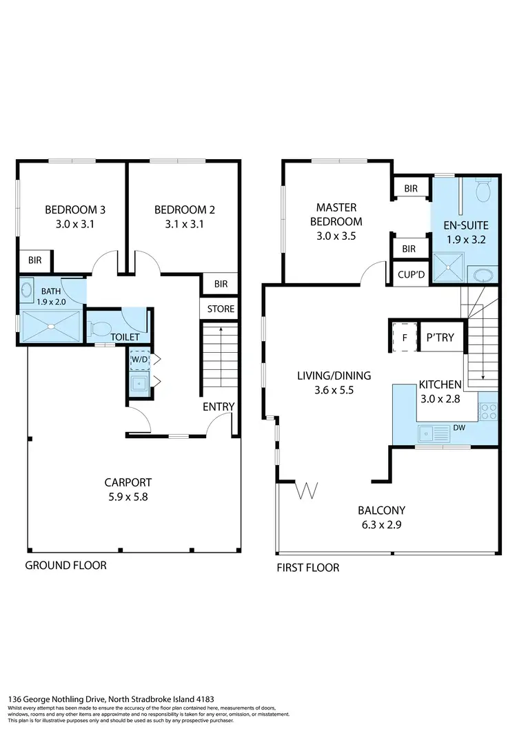 Floorplan of Homely townhouse listing, 1/36 George Nothling Drive, Point Lookout QLD 4183