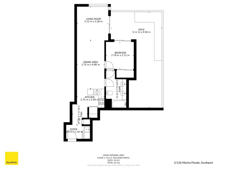 Floorplan of Homely apartment listing, 2/136 Marine Parade, Southport QLD 4215