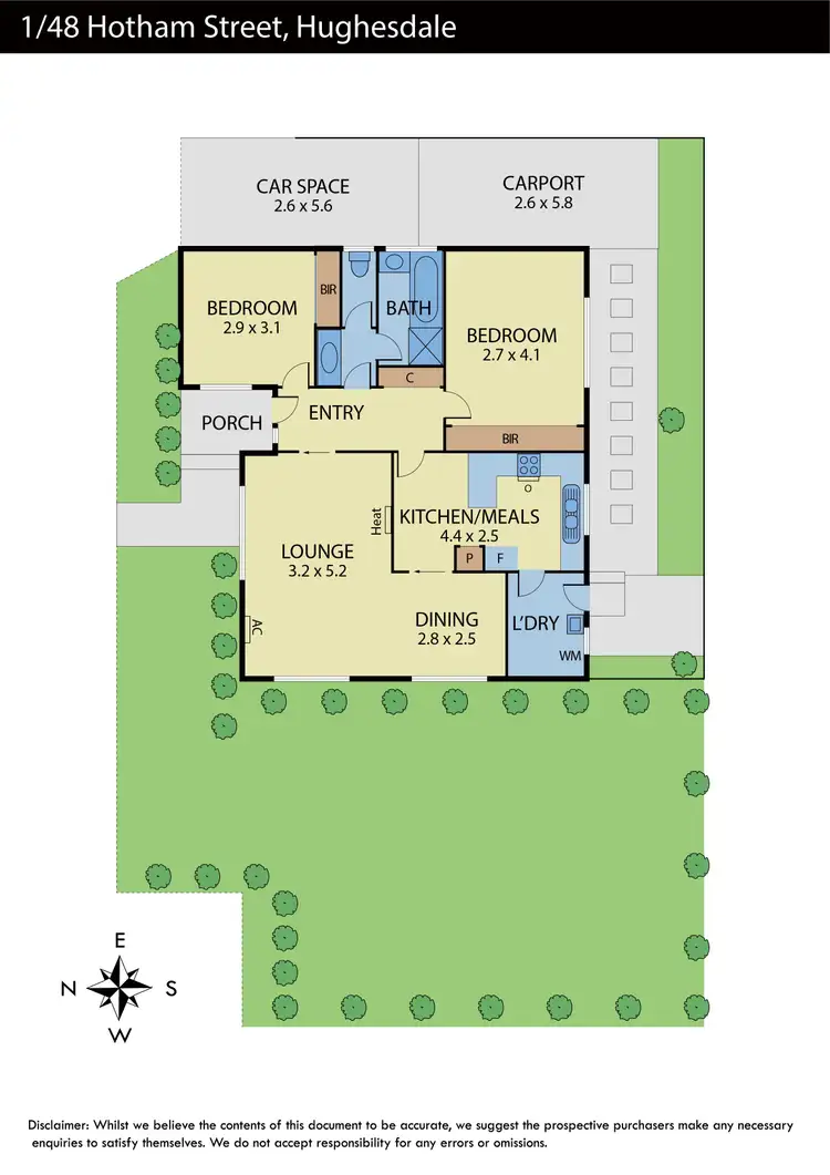 Floorplan of Homely unit listing, 1/48 Hotham Street, Hughesdale VIC 3166