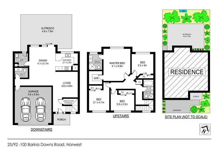 Floorplan of Homely townhouse listing, 25/92-100 Barina Downs Road, Norwest NSW 2153