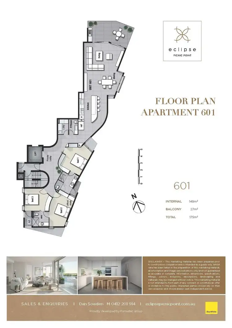Floorplan of Homely apartment listing, 601/10 Picnic Point Esplanade, Maroochydore QLD 4558