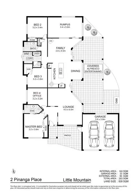 Floorplan of Homely house listing, 2 Pinanga Place, Little Mountain QLD 4551
