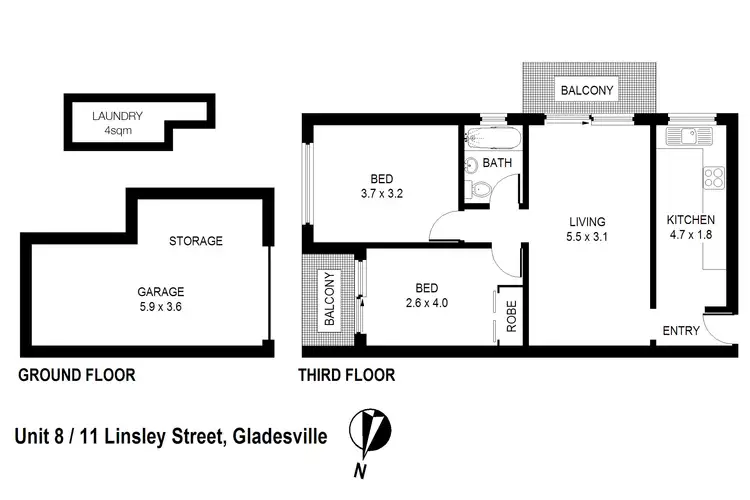 Floorplan of Homely apartment listing, 8/11 Linsley Street, Gladesville NSW 2111